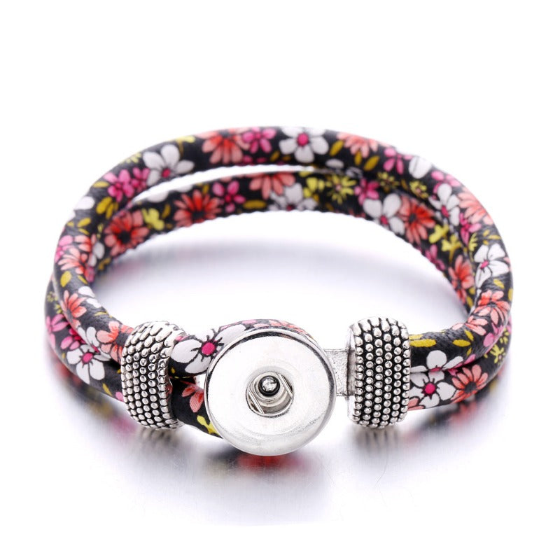 Wholesale Ethnic Style Nusa Leather DIY Snap Bracelet